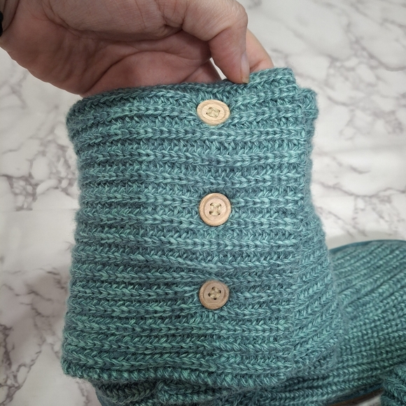 Teal Knit Button UGG Boots - Picture 10 of 11